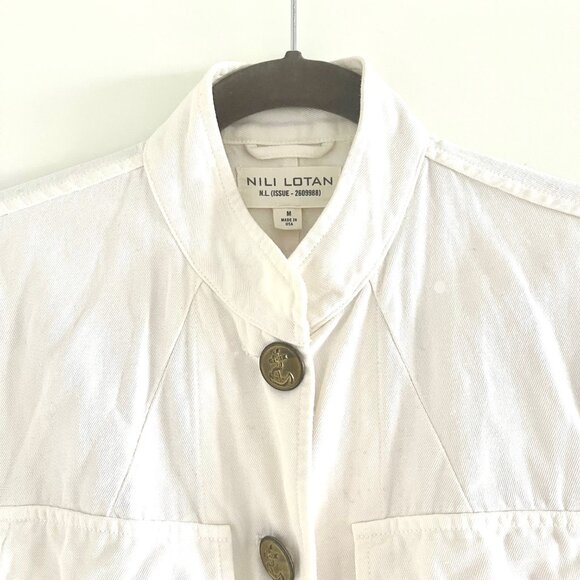 Nili Lotan Cambre Utility Jacket in White Sand Size M - Picture 6 of 14